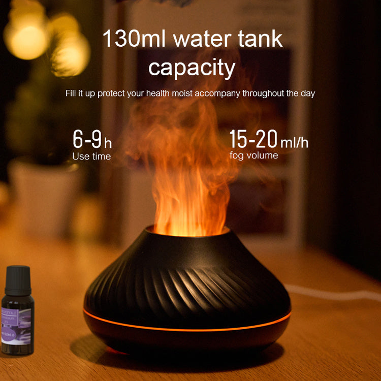 Newest RGB Flame Aroma Diffuser – 130ML 3D Colorful Flame Humidifier & Fire Volcano Diffuser