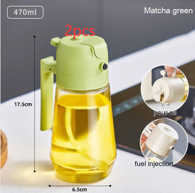 470ML Olive Oil Sprayer Dispenser – 2-in-1 Glass Bottle for Cooking, BBQ, Oil & Vinegar Spray