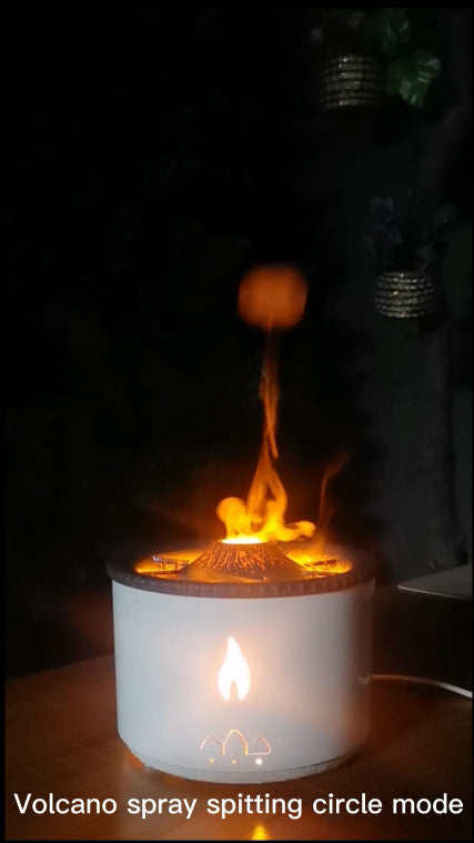 Ultrasonic Volcano Essential Oil Diffuser | Jellyfish & Flame Effect Humidifier | Aromatherapy & Air Purifier