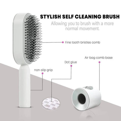 Self-Cleaning 3D Air Cushion Hair Brush – Tangle-Free Styling & Gentle Scalp Massage