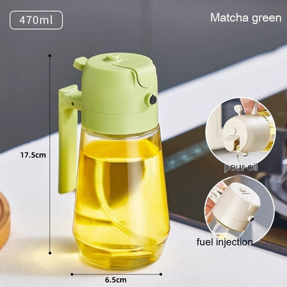 470ML Olive Oil Sprayer Dispenser – 2-in-1 Glass Bottle for Cooking, BBQ, Oil & Vinegar Spray