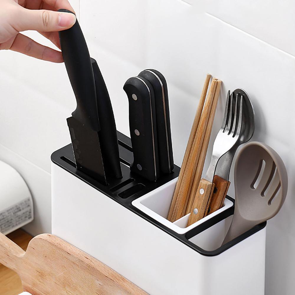 Kitchen Knife & Tableware Storage Rack | Space-Saving Plastic Organizer for Cabinets & Countertops