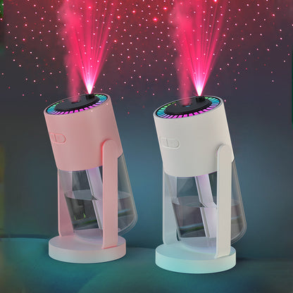 Starry Sky Projection Humidifier – Portable USB Ambient Light & Mist Sprayer for Home & Car