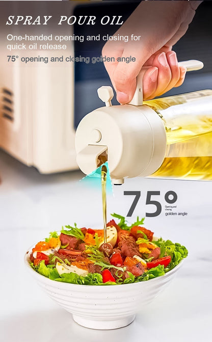 470ML Olive Oil Sprayer Dispenser – 2-in-1 Glass Bottle for Cooking, BBQ, Oil & Vinegar Spray