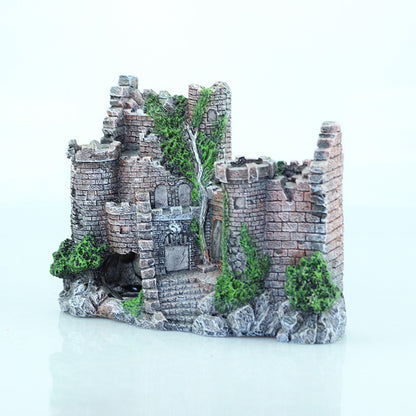 806 Retro Resin Castle for Fish Tank – European Style Aquarium Decoration