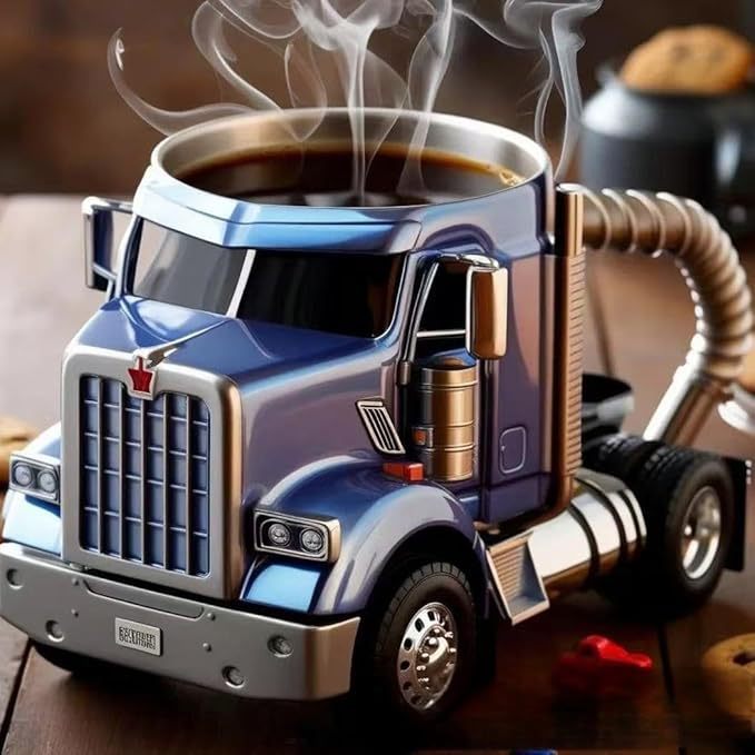 Handcrafted Semi-Truck Coffee Mug – Durable Truck-Shaped Coffee Cup for Truck Lovers