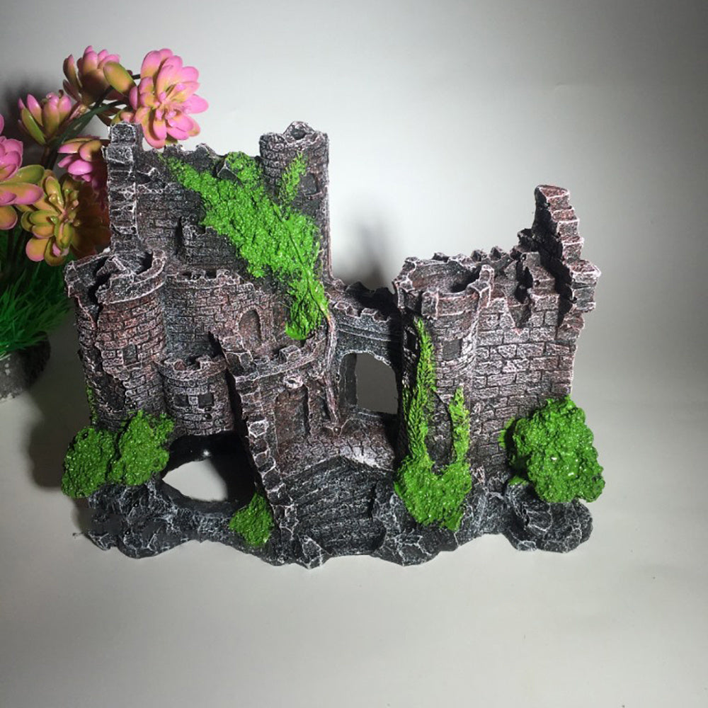 806 Retro Resin Castle for Fish Tank – European Style Aquarium Decoration