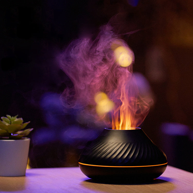 Newest RGB Flame Aroma Diffuser – 130ML 3D Colorful Flame Humidifier & Fire Volcano Diffuser