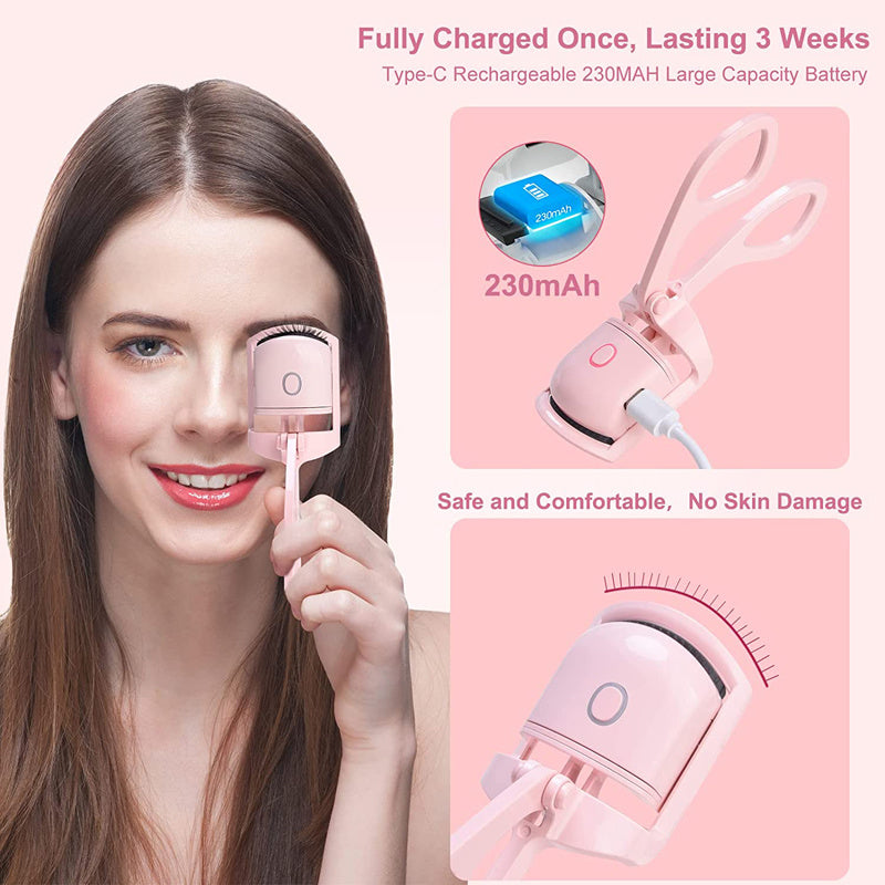 Rechargeable Heated Eyelash Curler – Long-Lasting, Portable & Electric Lash Lifter