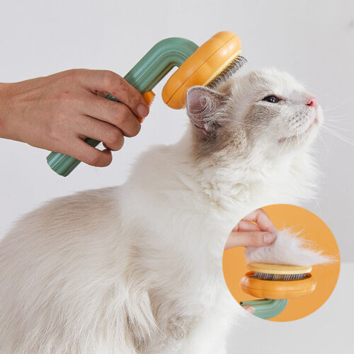 Pet Pumpkin Self-Cleaning Slicker Brush – Grooming Tool for Dogs, Cats, Puppies & Rabbits