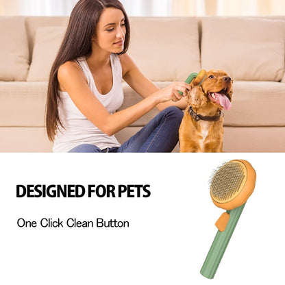 Pet Pumpkin Self-Cleaning Slicker Brush – Grooming Tool for Dogs, Cats, Puppies & Rabbits