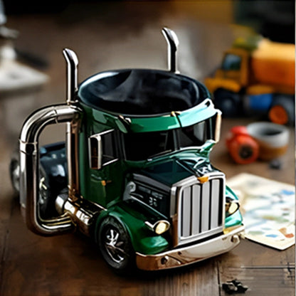 Handcrafted Semi-Truck Coffee Mug – Durable Truck-Shaped Coffee Cup for Truck Lovers