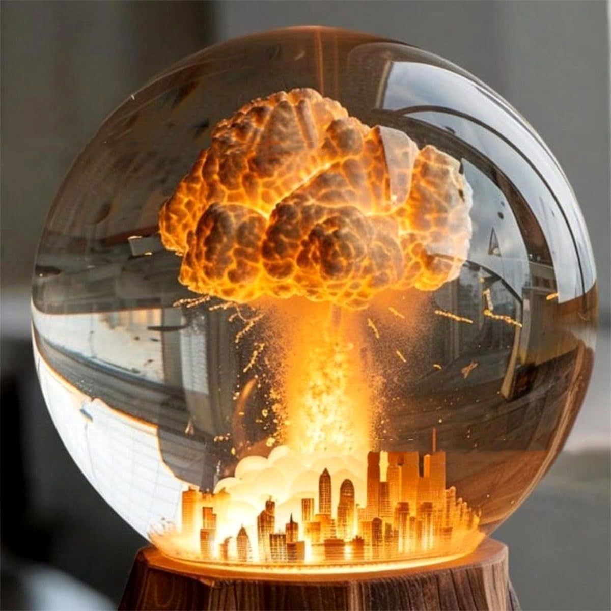 3D Mushroom Cloud Explosion Lamp – LED Atomic Bomb Night Light & Atmosphere Desk Lamp