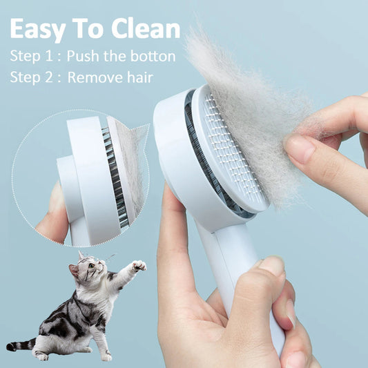 Pet Self-Cleaning Needle Comb – Grooming & Hair Remover Brush for Dogs & Cats