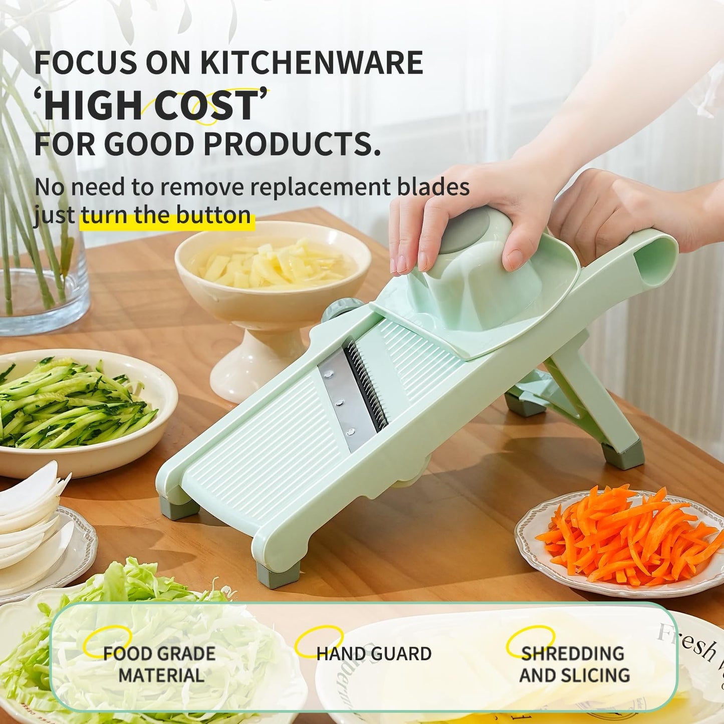 Multifunctional Vegetable & Potato Slicer – Julienne Grater with Handle for Kitchen