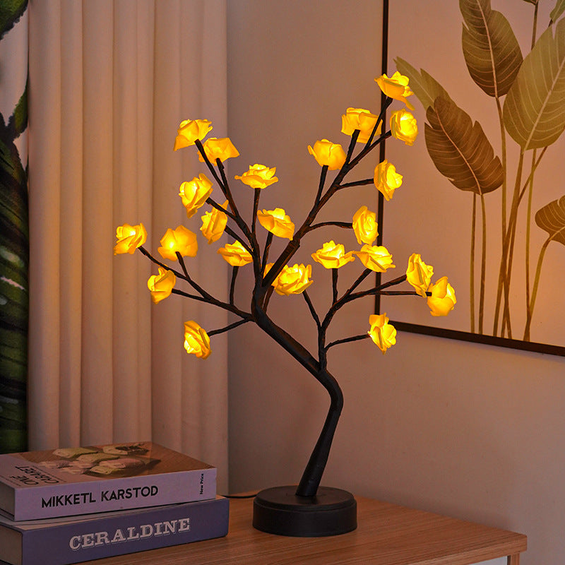 Rose Flower Tree Table Lamp | USB Fairy Night Light for Wedding, Valentine & Christmas Gifts