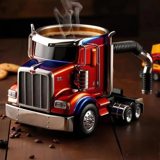 Handcrafted Semi-Truck Coffee Mug – Durable Truck-Shaped Coffee Cup for Truck Lovers