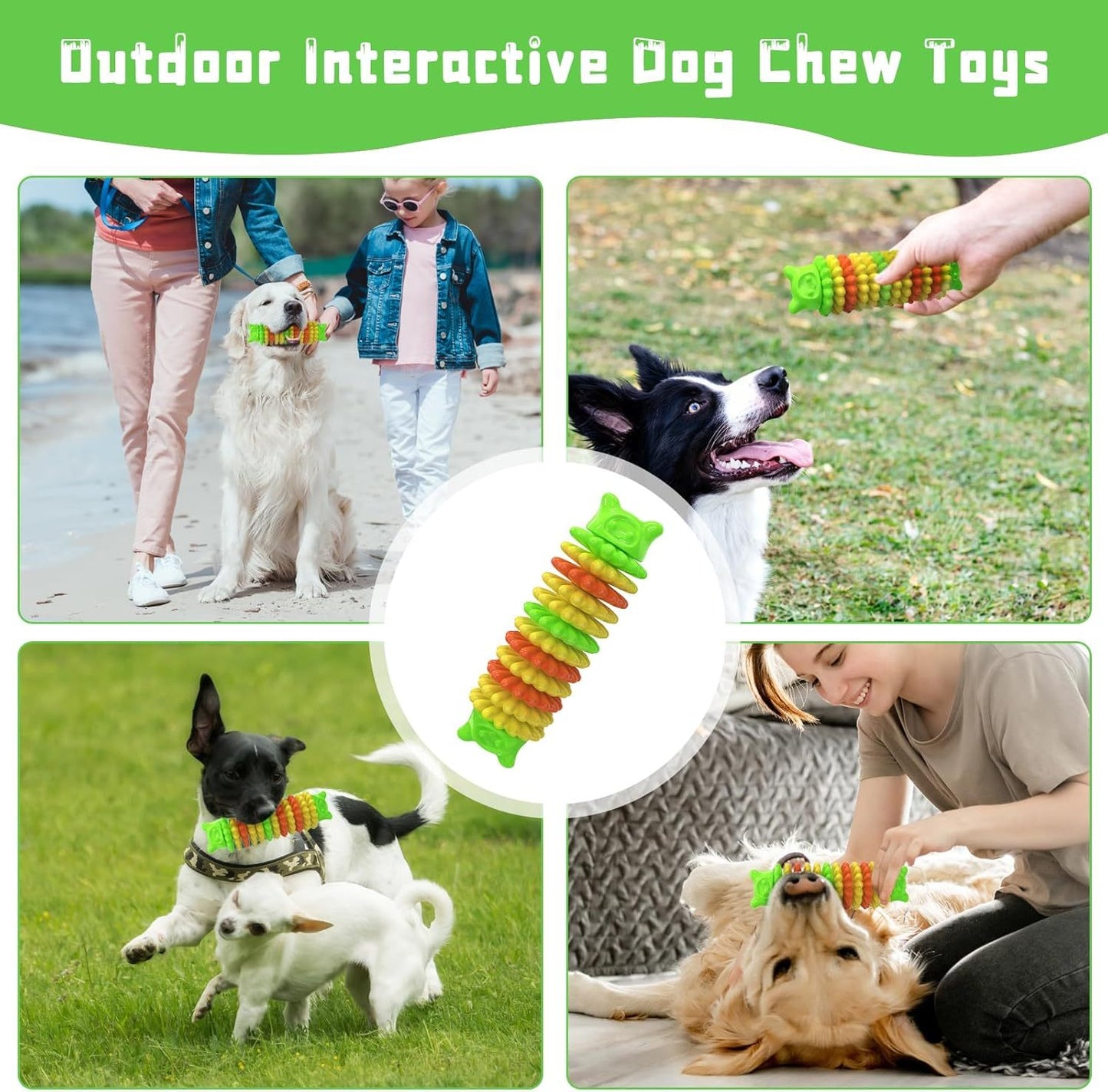 Durable Dog Chew Toys for Aggressive Chewers – Indestructible Rubber Teething Toys for All Breeds