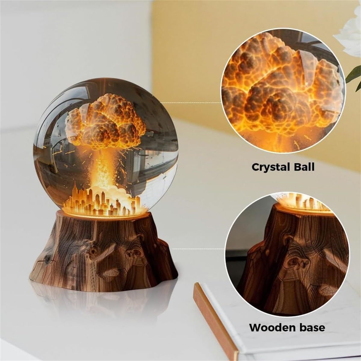 3D Mushroom Cloud Explosion Lamp – LED Atomic Bomb Night Light & Atmosphere Desk Lamp