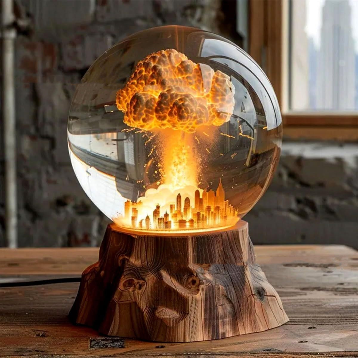 3D Mushroom Cloud Explosion Lamp – LED Atomic Bomb Night Light & Atmosphere Desk Lamp