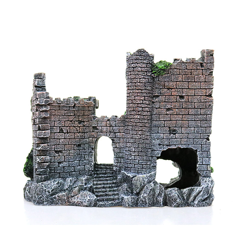 806 Retro Resin Castle for Fish Tank – European Style Aquarium Decoration