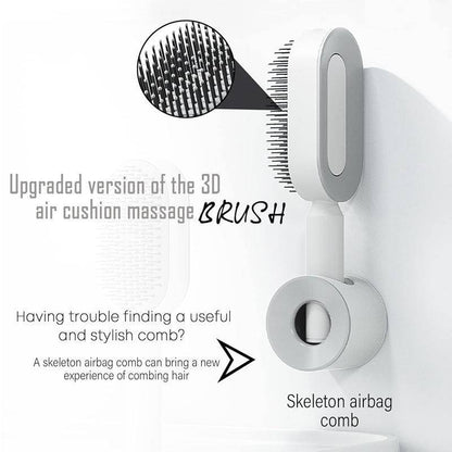 Self-Cleaning 3D Air Cushion Hair Brush – Tangle-Free Styling & Gentle Scalp Massage