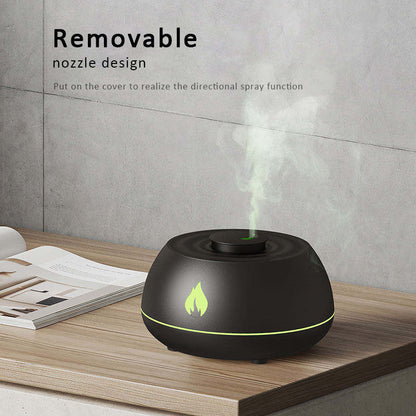 Flame Aromatherapy Humidifier & Diffuser – 7-Color Light USB Essential Oil Air Diffuser (130ML)