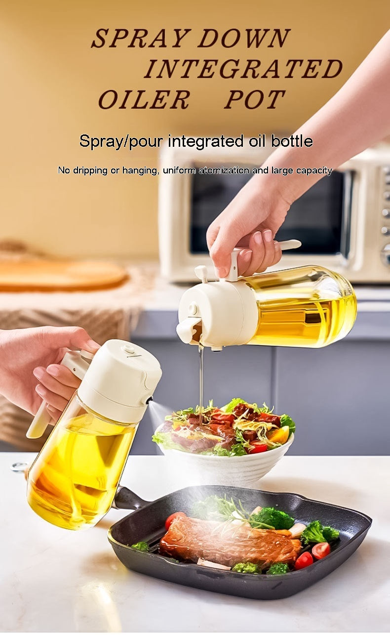 470ML Olive Oil Sprayer Dispenser – 2-in-1 Glass Bottle for Cooking, BBQ, Oil & Vinegar Spray