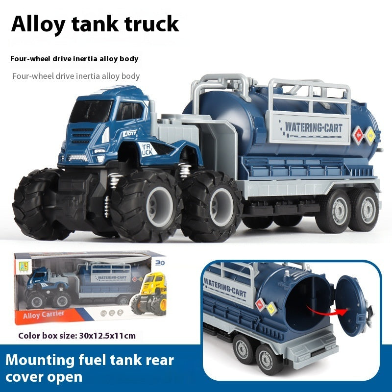 Children's Alloy Engineering Oil Tank Truck Toy – Durable Construction Vehicle for Kids