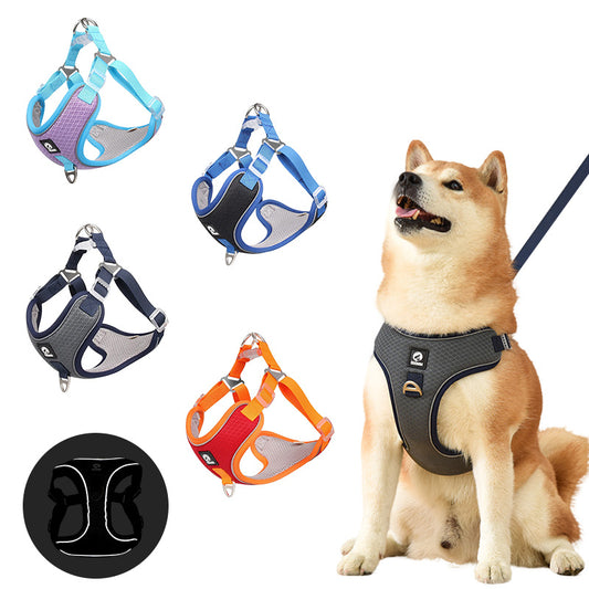 Pet Dog Harness – Adjustable, Breathable & Reflective for Small & Medium Dogs & Cats