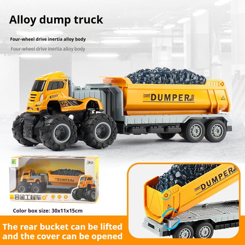 Children's Alloy Engineering Oil Tank Truck Toy – Durable Construction Vehicle for Kids