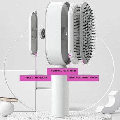 Self-Cleaning 3D Air Cushion Hair Brush – Tangle-Free Styling & Gentle Scalp Massage