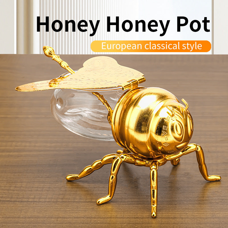 Bee Shaped Honey Jar with Spoon – Cute & Versatile Condiment Container for Kitchen & Parties