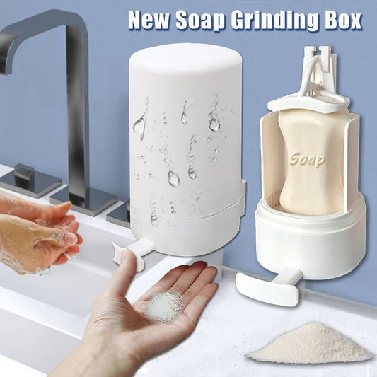 Soap Grinder Dispenser & Wall-Mounted Organizer – Dry Soap Powder Box for Kitchen, Office & Hotel