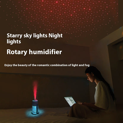 Starry Sky Projection Humidifier – Portable USB Ambient Light & Mist Sprayer for Home & Car