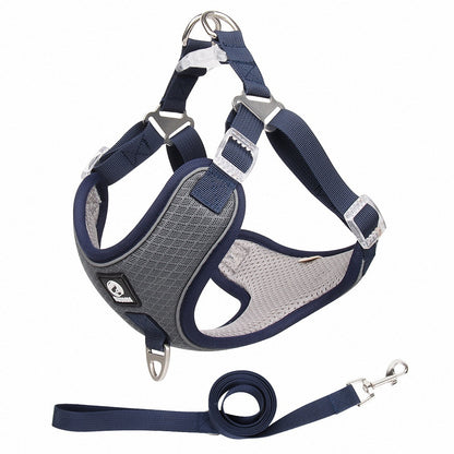 Pet Dog Harness – Adjustable, Breathable & Reflective for Small & Medium Dogs & Cats