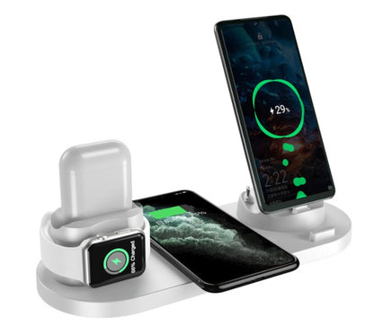 6-in-1 Fast Wireless Charging Station for iPhone, Watch & More – Fast Charger Pad & Dock