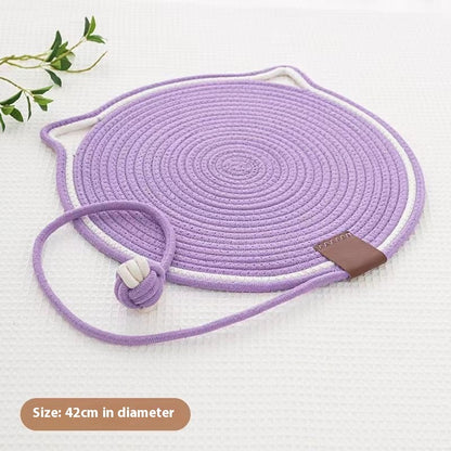 Braided Cotton Cat Scratching Mat – Washable, Non-Slip & Durable Pet Pad