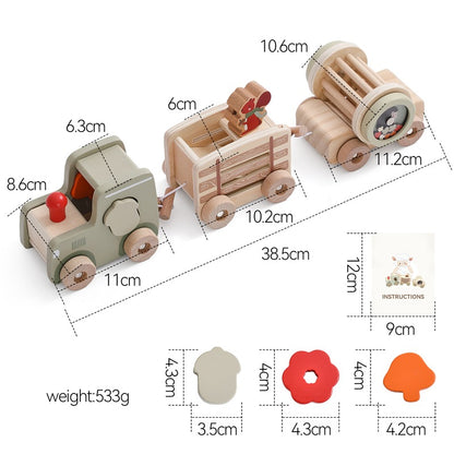 Wooden Baby Puzzle Toy – Multi-Functional Train for Early Education & Shape Recognition