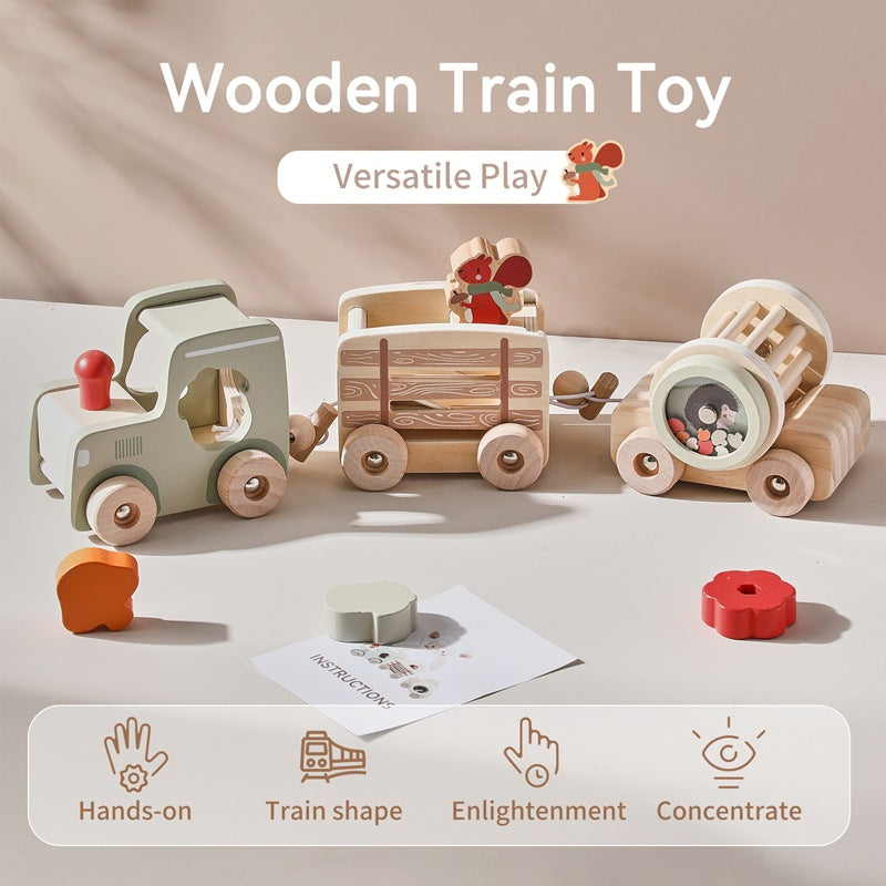 Wooden Baby Puzzle Toy – Multi-Functional Train for Early Education & Shape Recognition