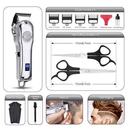 Cordless 3-in-1 Waterproof Hair & Beard Trimmer – USB Rechargeable Grooming Kit