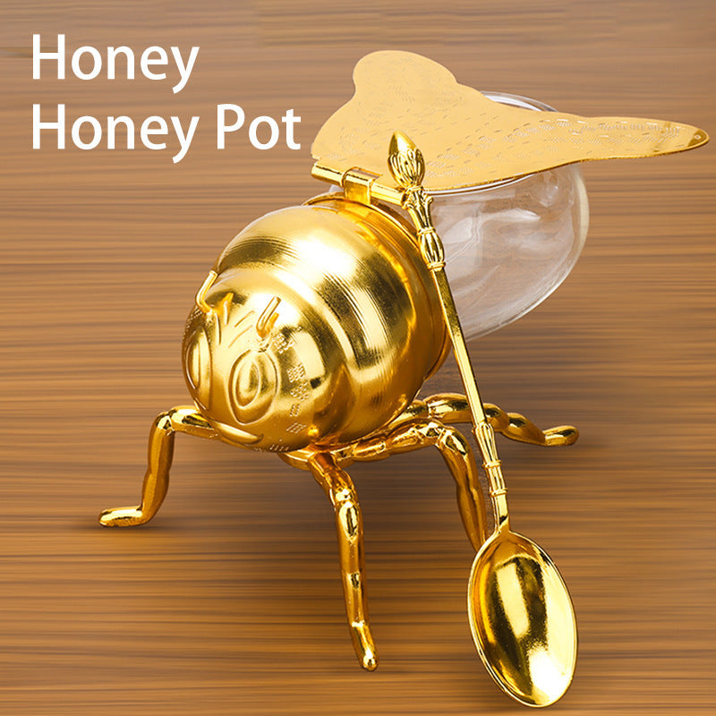 Bee Shaped Honey Jar with Spoon – Cute & Versatile Condiment Container for Kitchen & Parties