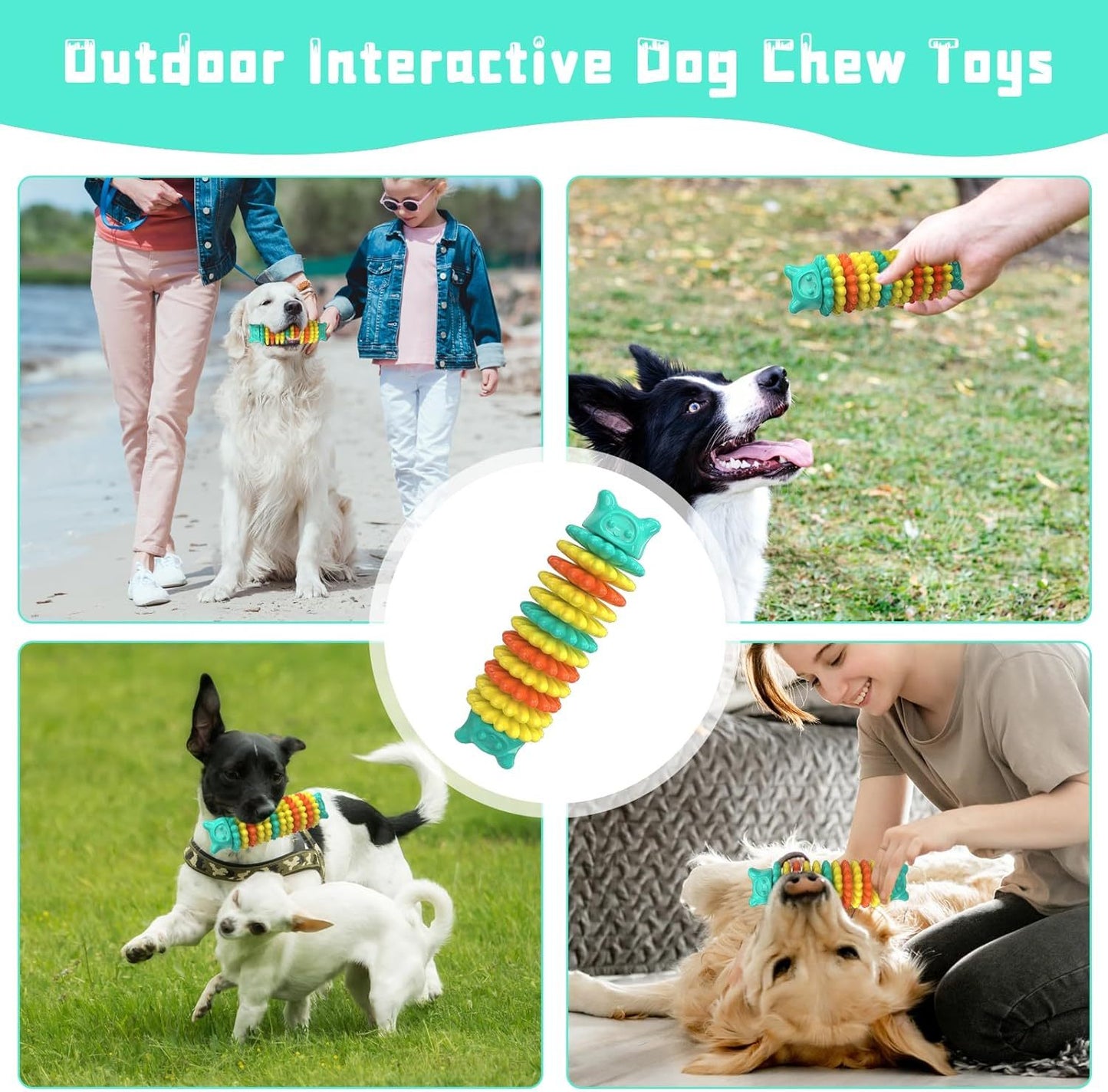 Durable Dog Chew Toys for Aggressive Chewers – Indestructible Rubber Teething Toys for All Breeds