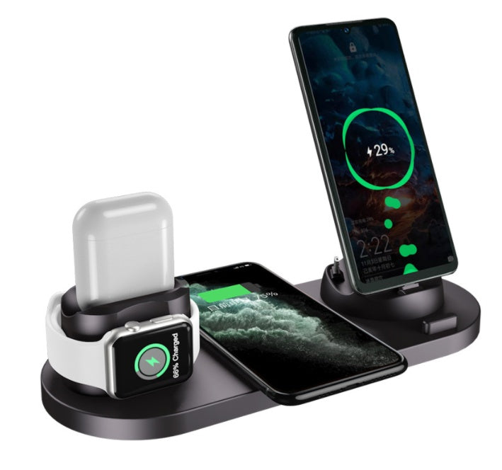 6-in-1 Fast Wireless Charging Station for iPhone, Watch & More – Fast Charger Pad & Dock