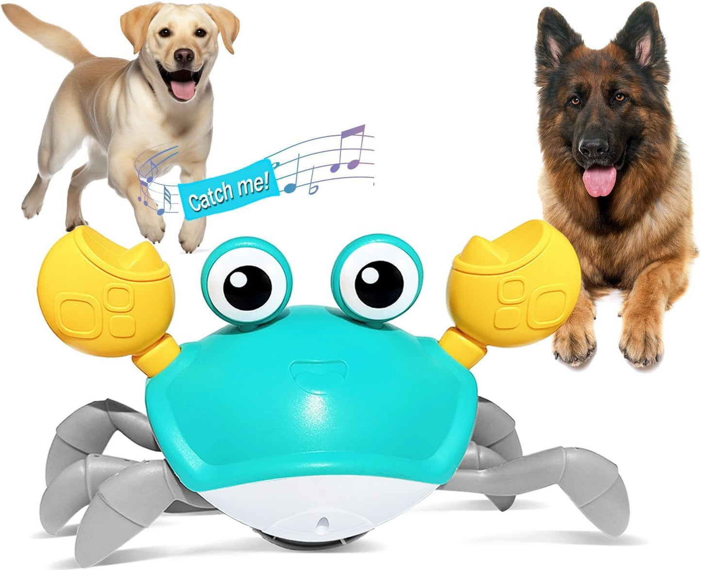 Crawling Crab Interactive Dog Toy – Obstacle Avoidance, Music & Lights | Fun Pet Toy for Dogs & Cats