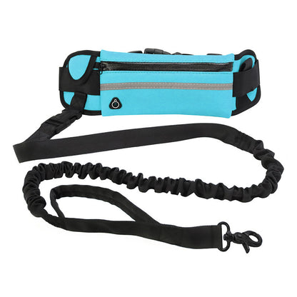 Hands-Free Dog Leash with Shock-Absorbing Bungee – Adjustable Waist Belt, Phone Pocket & Water Bottle Holder for Large Dogs (Up to 180lbs)