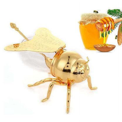 Bee Shaped Honey Jar with Spoon – Cute & Versatile Condiment Container for Kitchen & Parties