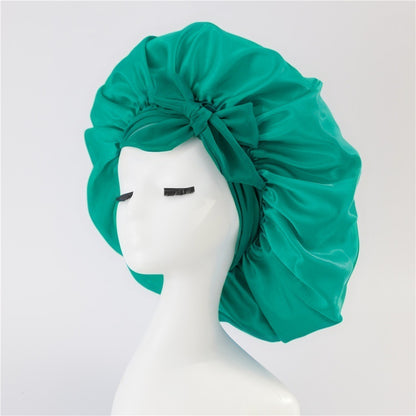 Silk Satin Bonnet for Sleeping – Adjustable Night Cap with Tie Band for Curly Hair Protection