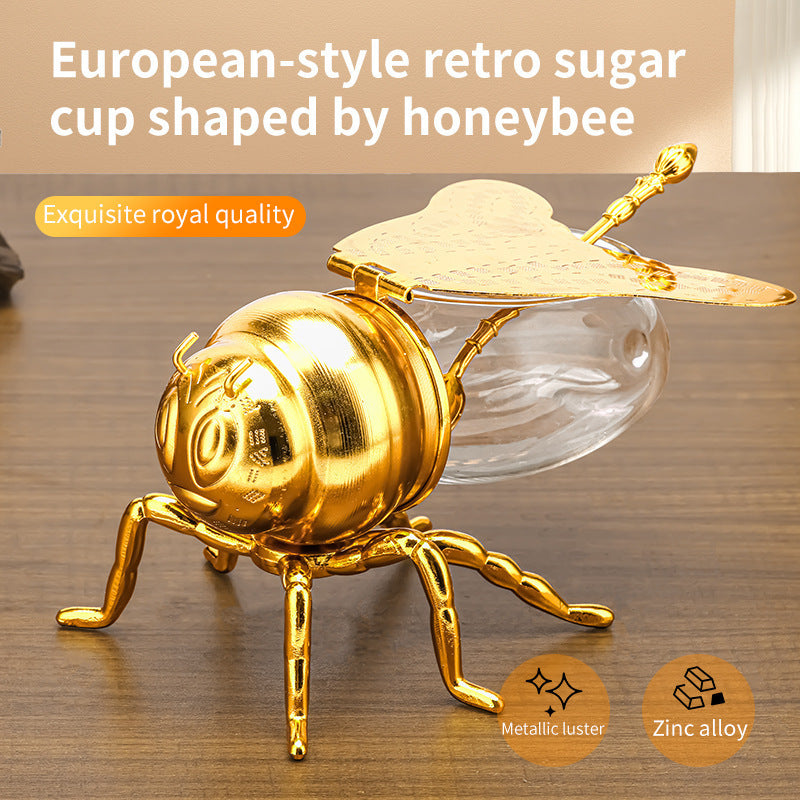 Bee Shaped Honey Jar with Spoon – Cute & Versatile Condiment Container for Kitchen & Parties