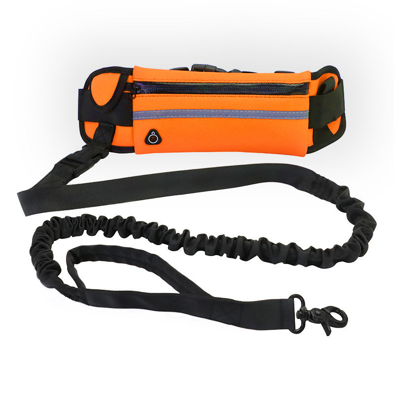 Hands-Free Dog Leash with Shock-Absorbing Bungee – Adjustable Waist Belt, Phone Pocket & Water Bottle Holder for Large Dogs (Up to 180lbs)